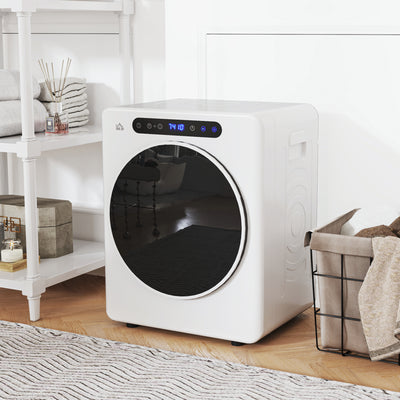 4kg Vented Tumble Dryer 1000W Compact Freestanding with Timer and 6 Heat Settings White by HOMCOM AOSOM