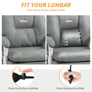 Ergonomic Faux Leather Office Chair With Inflatable Lumbar Support For All Day Comfort Grey