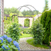 Black Metal Garden Arch for Climbing Plants Roses and Vines 240H cm by Outsunny