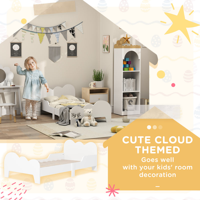 Cloud Themed Toddler Bed Frame with Safety Rails 143.5 x 74.5 x 56cm by AIYAPLAY