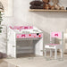 Pink Kids Study Table and Chair Set With Storage and Pull-Out Drawer for Ages 3-6 by AIYAPLAY