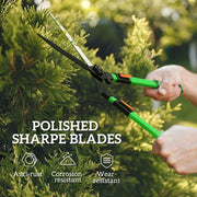 2 Piece Garden Shears Set with Telescopic Handles for Trimming Hedges and Shrubs
