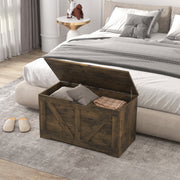 100L Storage Trunk with Safety Hinges Ideal for Home Organisation Rustic Brown 80x40x45 cm