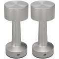 2 Pack Cordless Touch LED Table Lamps Rechargeable with 3 Colours for Bedroom Living Room Silver by Homcom