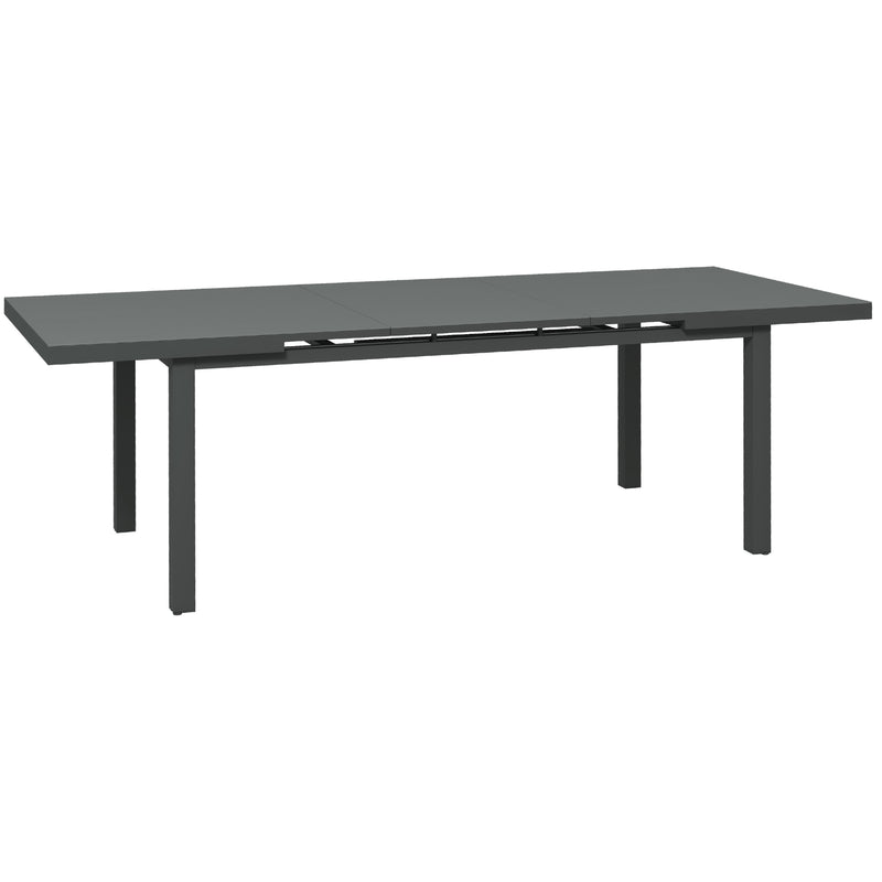 Charcoal Grey 6 to 8 Seater Aluminium Rectangular Garden Table Extending Patio Dining Furniture