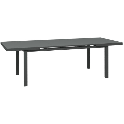 Charcoal Grey 6 to 8 Seater Aluminium Rectangular Garden Table Extending Patio Dining Furniture