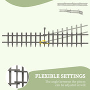 Grey Wooden Garden Edging Fence Set of 4 Decorative Panels for Landscaping Borders