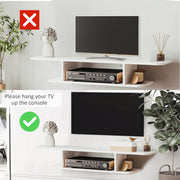 Wall Mounted Floating TV Unit For TVs Up To 40 Inch With Storage Shelf, White