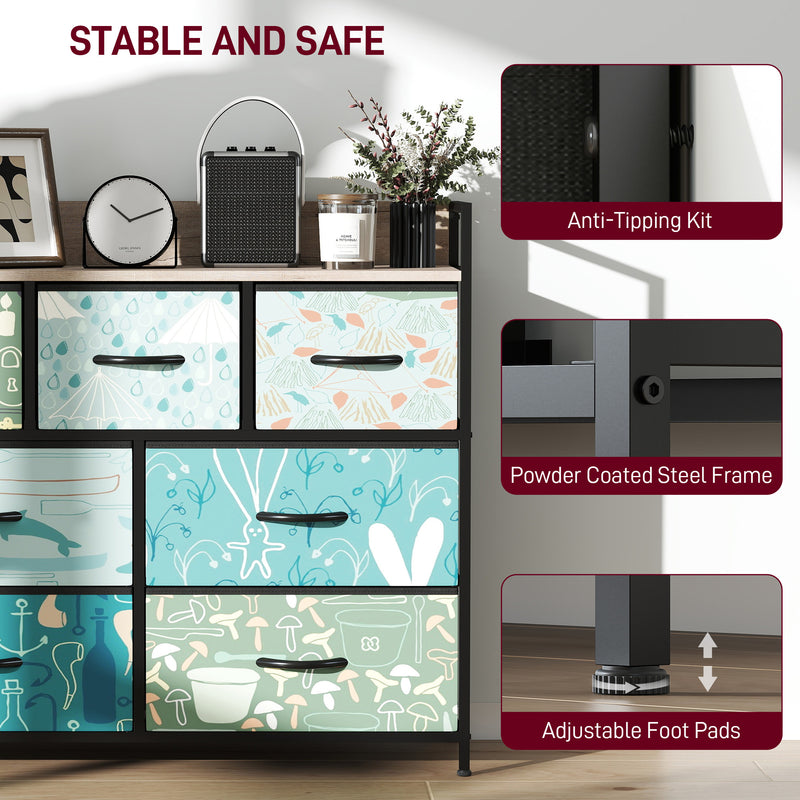 7 Drawer Chest of Drawers with Spacious Storage Ideal for Bedroom or Office Blue