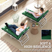 Outdoor Lounger Cushions Set of 2 for Extra Comfort and Support Green Outsunny
