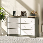 Fabric Chest of Drawers with 6 Spacious Storage Drawers Ideal for Bedroom or Nursery White Grey