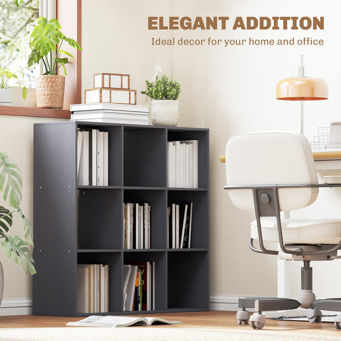 9 Cube Storage Organiser Unit With Open Shelves Ideal For Home Or Office, Grey