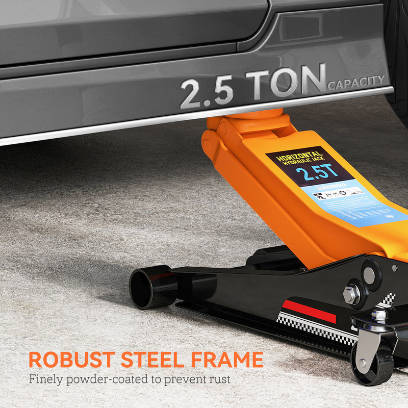 Hydraulic Trolley Jack for Easy Car Maintenance and Tyre Changes 2.5 Ton Orange AOSOM