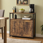 Vasagle storage cabinet - close-up of slatted cabinet door and handles