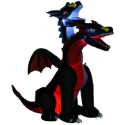 HOMCOM two-headed inflatable Halloween dragon, plain studio shot
