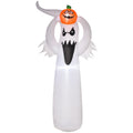 Homcom inflatable Halloween ghost holding a lit pumpkin overhead, studio shot on white