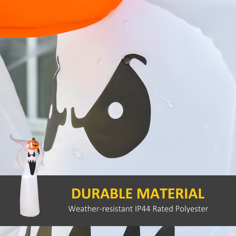 Water droplets beading on the white IP44 rated polyester near the ghost's eye