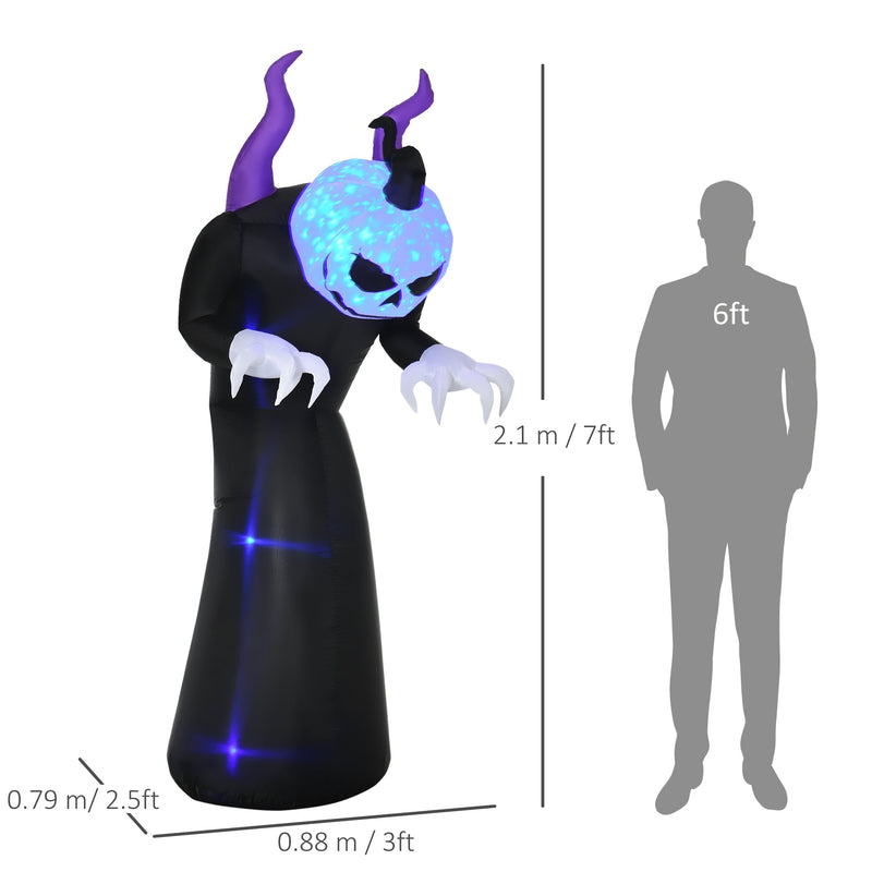 Dimension diagram showing the ghost at 2.1m tall, 0.88m wide and 0.79m deep