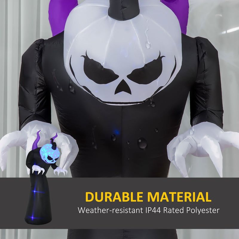Water droplets on the black polyester robe below the white skull face