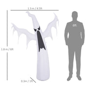 Dimension diagram showing the ghost at 1.8m tall, 1.3m wide and 0.3m deep