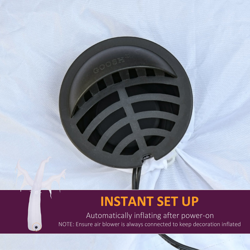 Black internal inflation fan fitted inside the white ghost's body