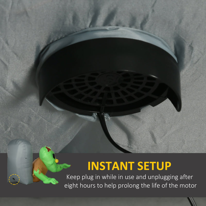 Black internal inflation fan built into the base of the decoration