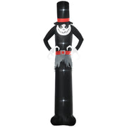 Outsunny inflatable Halloween ghost in a black suit and red-banded top hat