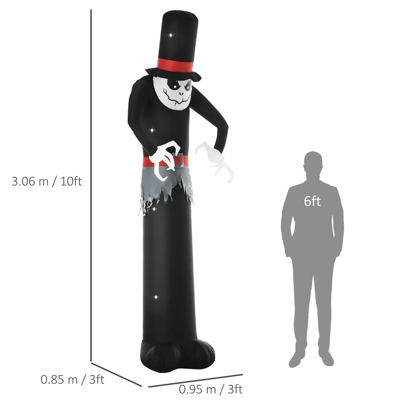 Dimension diagram showing the ghost at 3.06m tall, 0.95m wide and 0.85m deep