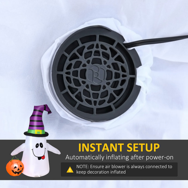 Internal inflation fan fitted inside the base of the white ghost