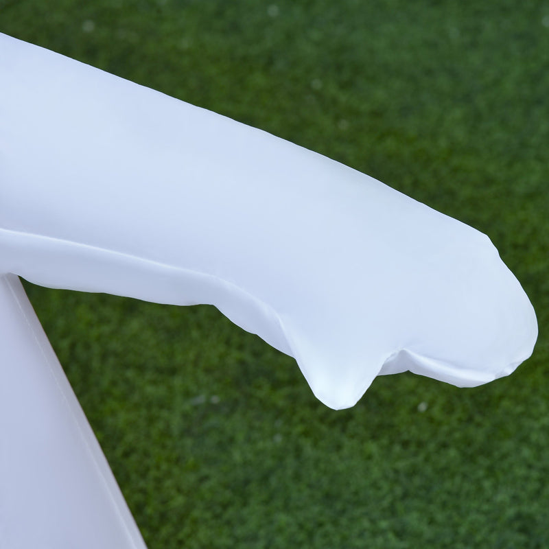 Close-up of one short, rounded white ghost arm