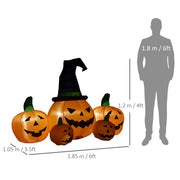 Dimensions diagram showing the pumpkin set at 1.85 m wide, 1.05 m deep and 1.2 m high
