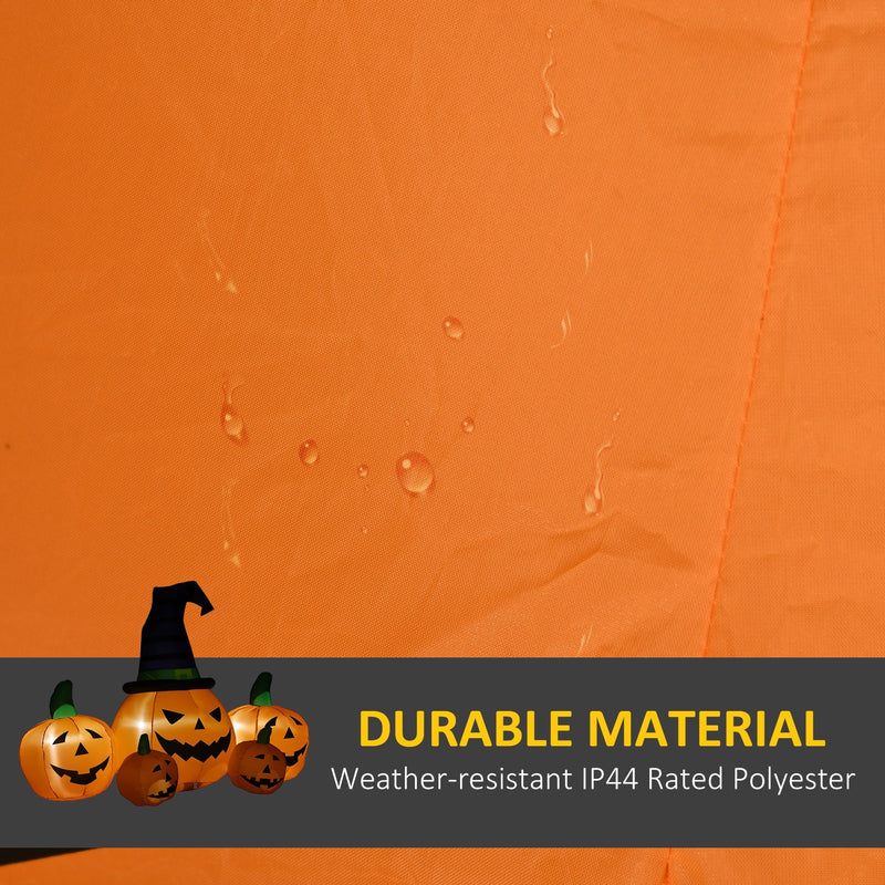 Water droplets beading on the IP44 rated orange polyester fabric