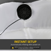 Close-up of the built-in blower fan set into the white fabric