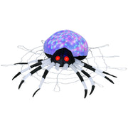 HOMCOM inflatable Halloween spider with cobweb legs and colourful LED body, plain studio shot
