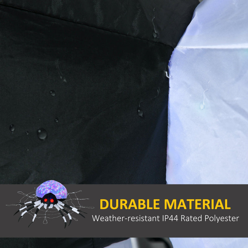 Close-up of water beading on the weatherproof polyester shell, captioned Durable Material Weather-Resistant IP44 Rated Polyester