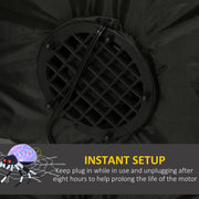 Close-up of the built-in air blower fan, captioned Instant Setup with an 8-hour usage reminder