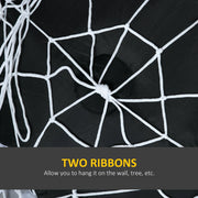Close-up of the cobweb rope netting, captioned Two Ribbons for hanging on a wall or tree