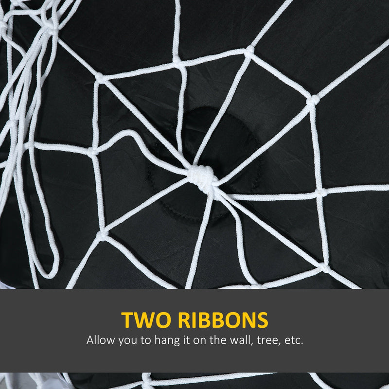 Close-up of the cobweb rope netting, captioned Two Ribbons for hanging on a wall or tree
