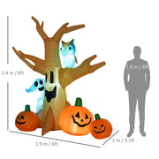 Dimension diagram showing the inflatable tree at 2.4 m high, 1.9 m wide and 1 m deep
