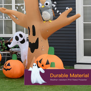 Water beading on the IP44 rated polyester fabric of the tree and pumpkins