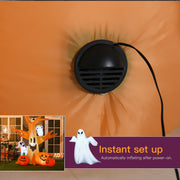 Close-up of the black inflator fan fitted into the back of the inflatable tree