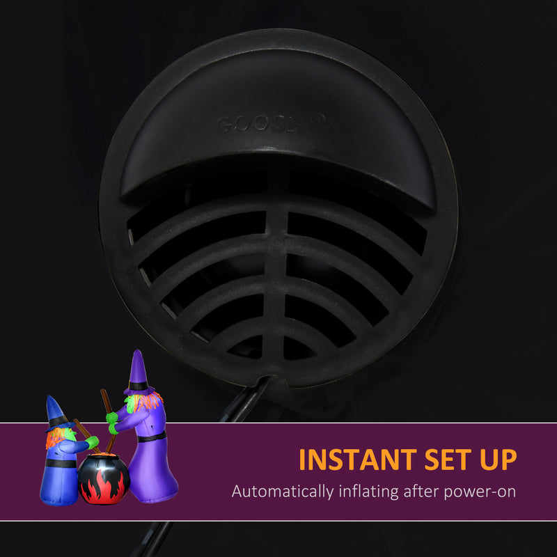 Close-up of the black internal fan vent that inflates the witches display