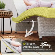 Grey Rattan Folding Sun Lounger With Adjustable Backrest and Wheels by Outsunny