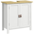 Under Sink Bathroom Cabinet with Adjustable Shelf for Compact Storage White Natural