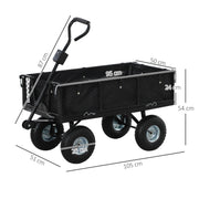 114L Steel Frame Garden Cart Trolley Heavy Duty Black by Outsunny