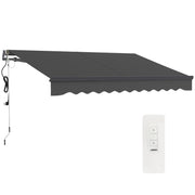 Dark Grey 3 x 2.5m Electric Retractable Awning with Remote Control UV30+ Sun Shade by Outsunny