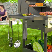 Black 7.5kW Three Burner Gas BBQ Grill With See Through Lid by Outsunny