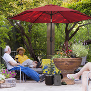 Wine Red Garden Parasol with Tilt and Crank, Sun Protection and UPF30+ Shade Outsunny