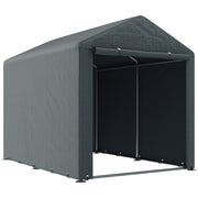 Dark Grey 1.6 x 2.2m Garden Storage Shed Tent With Shelves For Outdoor Equipment