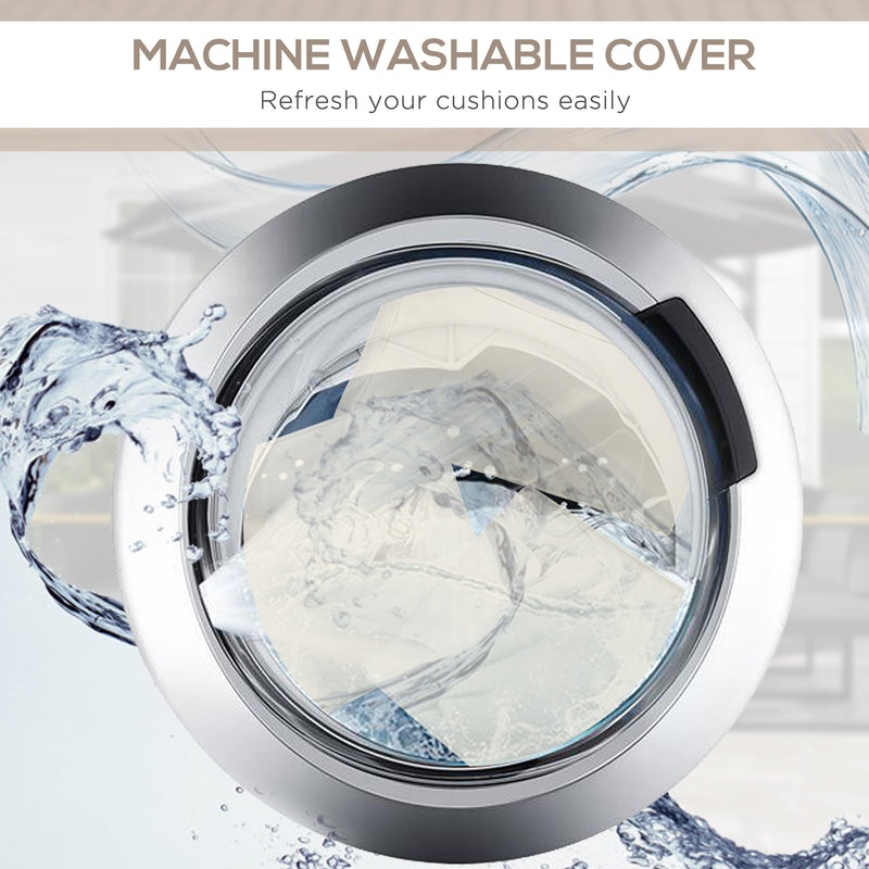 14 Piece Garden Furniture Cushion Set for Dining Chairs Water Resistant Cream